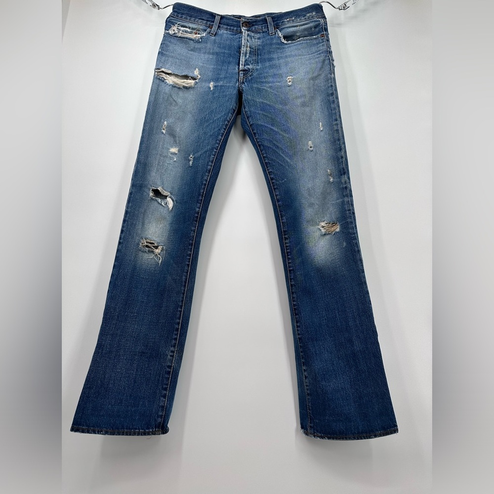 Energie Gold Men's Bootcut Graphic Printed Denim Jeans Blue 32x32 Boot Italy